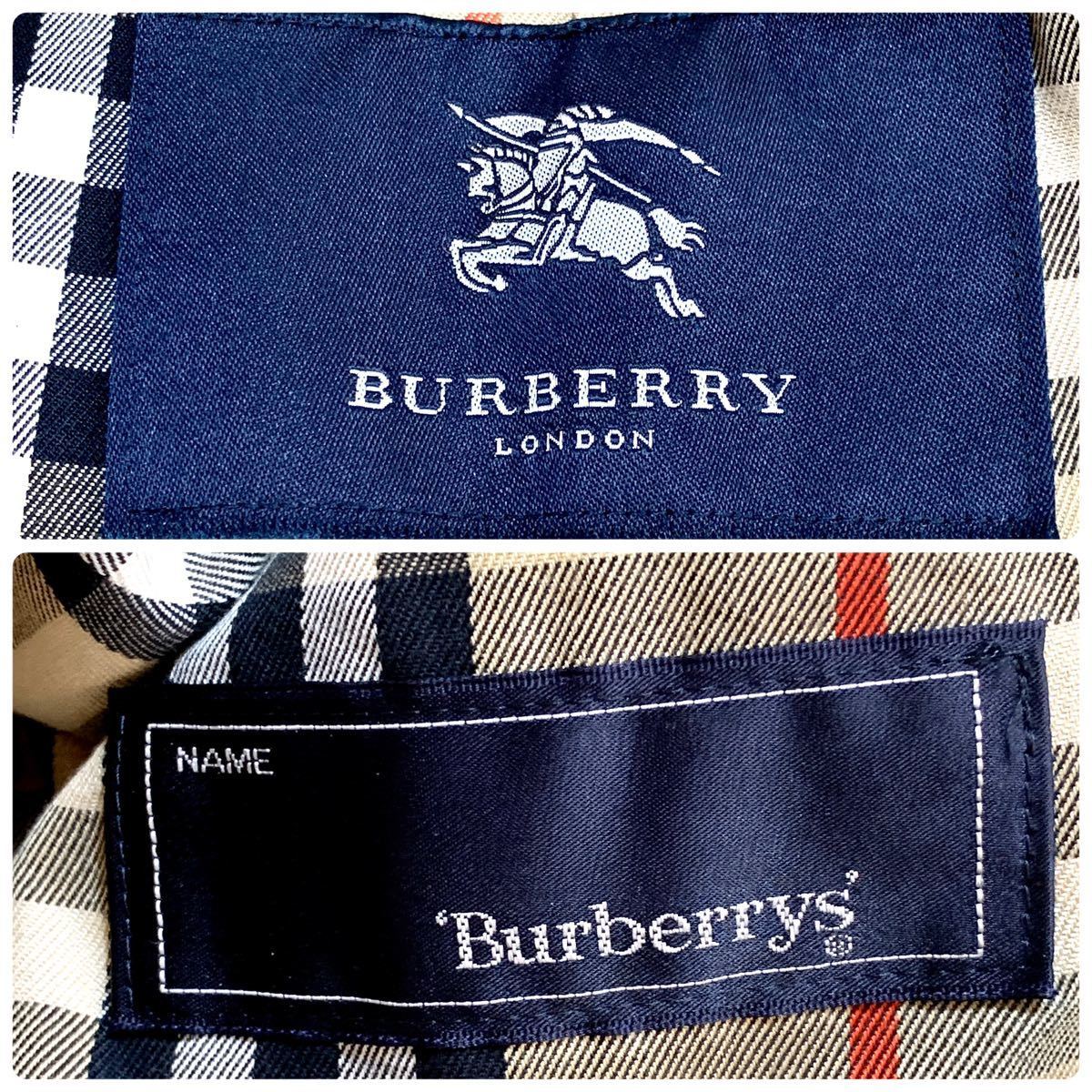 極上ノバチェック バーバリーロンドン【BURBERRY LONDON】トレンチコート メンズ XL相当 アウター 冬 極暖 ベルト付 ダブルブレスト 1円_画像9