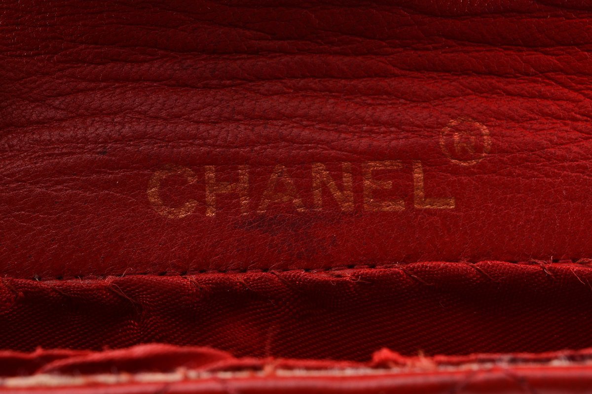 良品 シャネル ミニサイズ ミニミニマトラッセ ラムスキン レッド チェーン ショルダーバッグ CHANEL_画像10