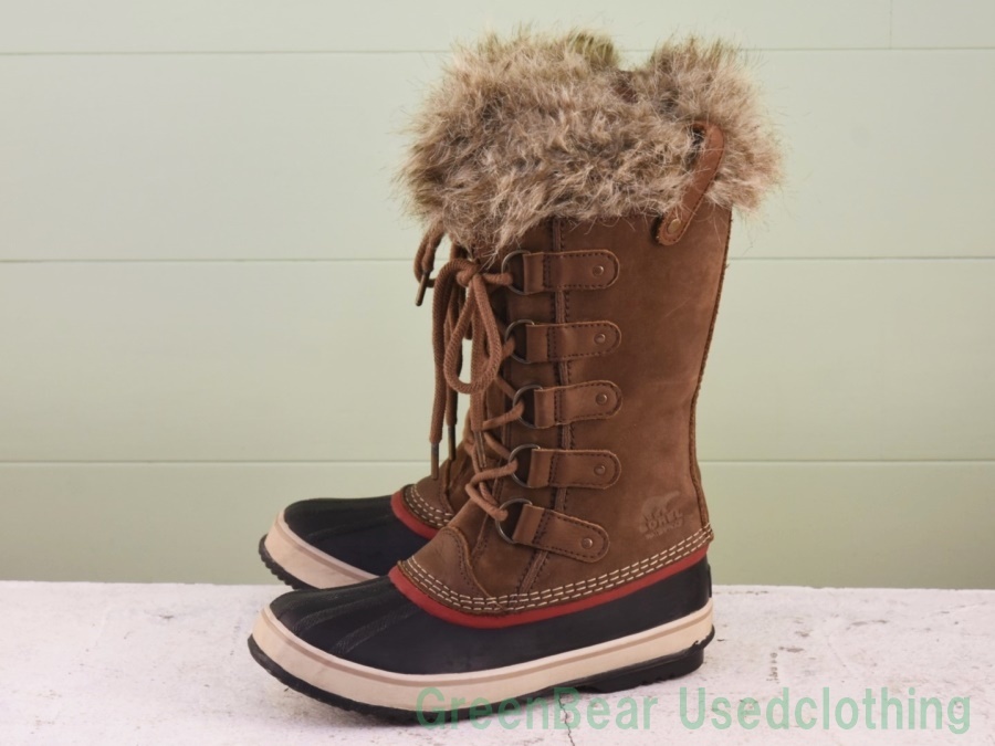 Y071◆レディース ソレル SOREL スノーブーツ ウィンターブーツ 茶 ブラウン 24.5cm_画像1