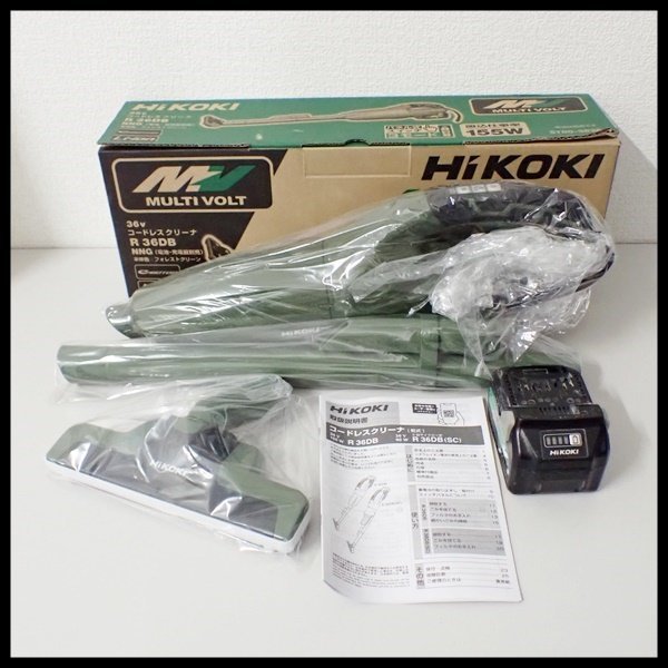●未使用●HiKOKI ハイコーキ 36V コードレス 掃除機 2段サイクロン式 ハンディ スティック クリーナー フォレストグリーン R36DB (NNG)
