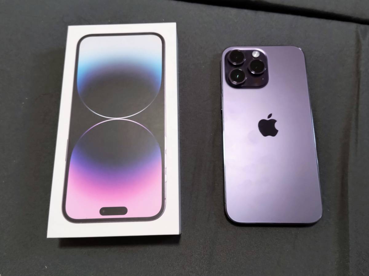 中古美品 iPhone 14 Pro Max 128GB ディープパープル SIMフリー