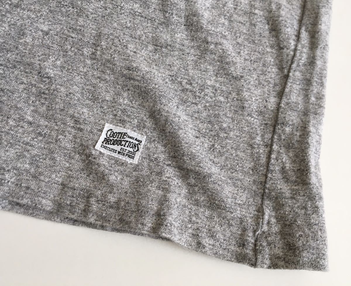 Lサイズ cootie 7分袖 フットボール Tシャツ バックプリント GLORY BOUND 刺繍 杢グレー 霜降り 長袖 半袖 スカジャン クーティー_画像7