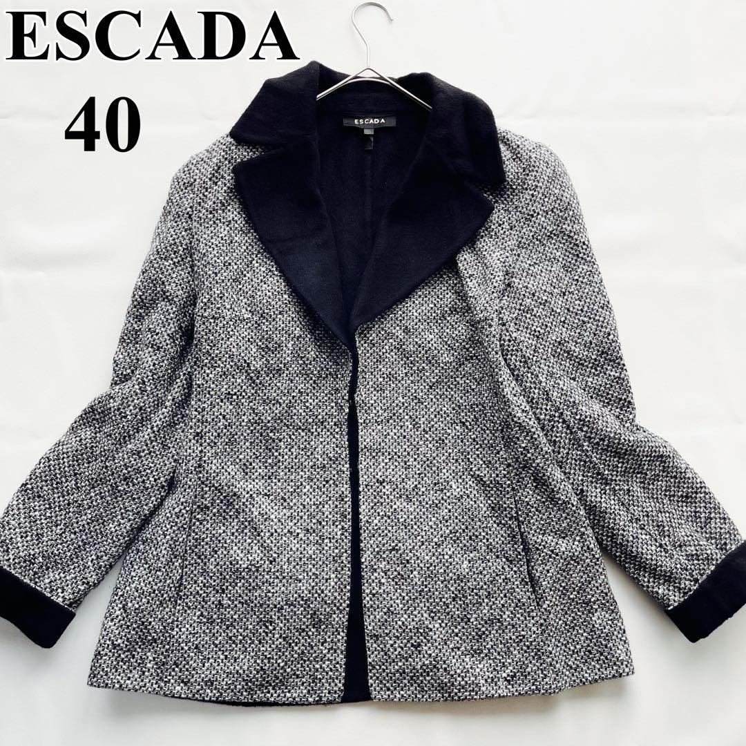 ESCADA　エスカーダ　ツイード　ジャケット　アウター　ブラック　M