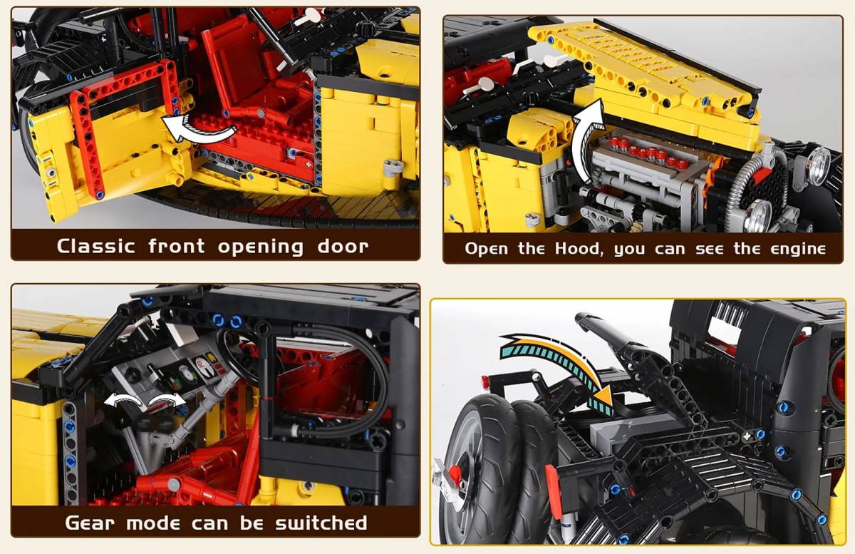 箱なし LEGO レゴ互換 ブガッティ タイプ50 リモコン・モーターセット