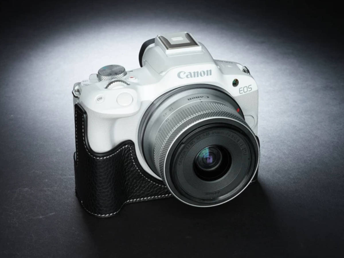 本革 新品 Canon キャノン EOS R50用 本革カメラケース ブラック 