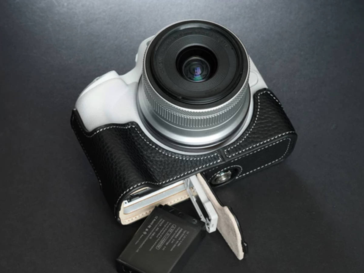 本革 新品 Canon キャノン EOS R50用 本革カメラケース ブラック