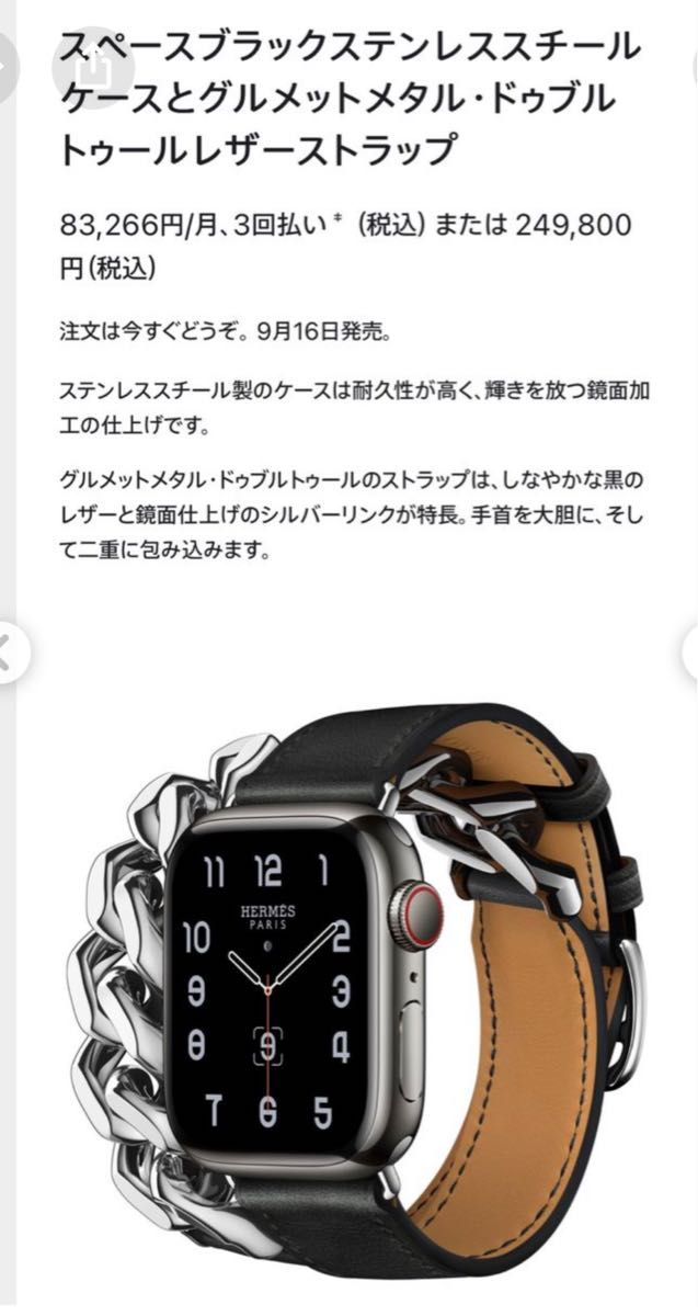 Apple watch 41mm用　エルメス・グルメットメタル・ドゥブルトゥールレザーストラップ