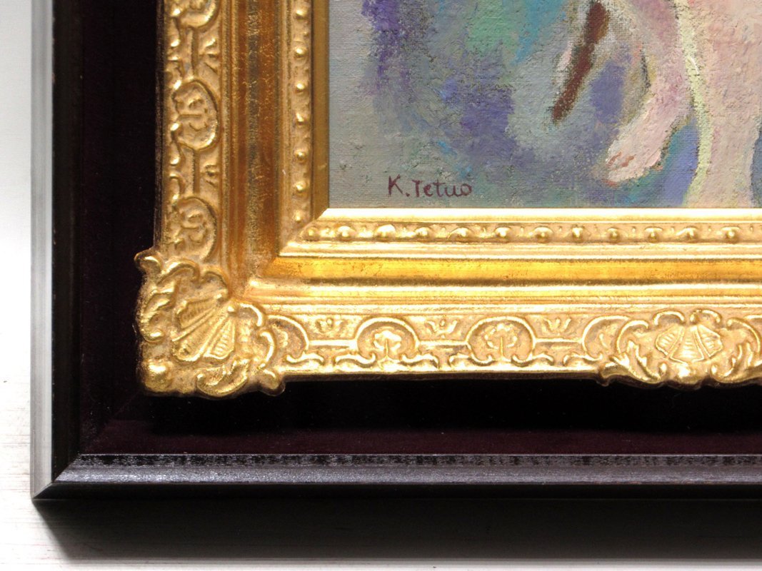 【GINZA絵画館】小林哲夫　油絵４号「椅子による裸婦」ムード満点・１点もの　Y85E0Y4U5H6Z2A_画像3