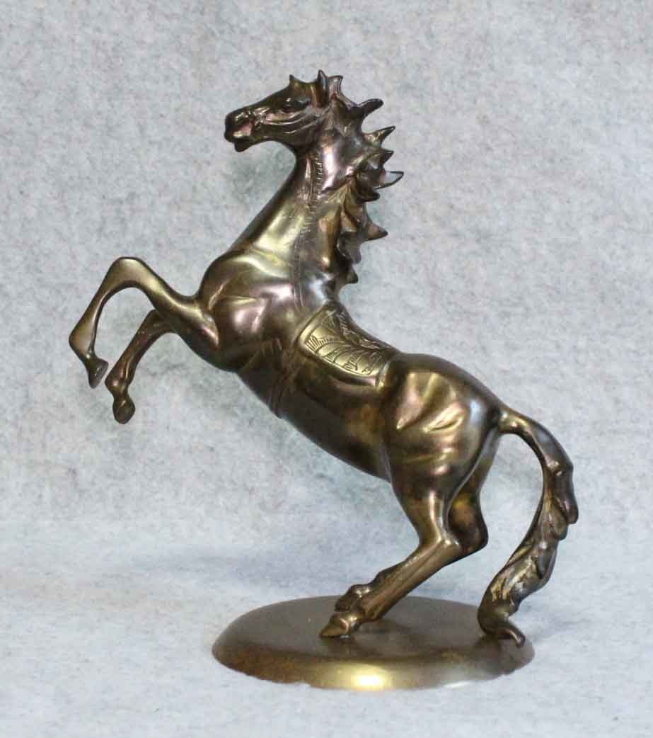 金属工芸●●馬　置物　跳ね馬　真鍮製●25cm 黄銅像　ウマ　 　brass horse