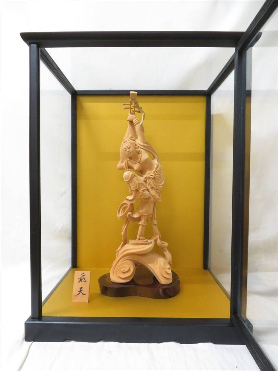 ◇◇中国 葉森祥 作 木彫 精密彫刻 飛天 弁財天 仏像 置物 ◇◇中国 葉森祥 作 木彫 精密彫刻 飛天 弁財天 仏像 置物