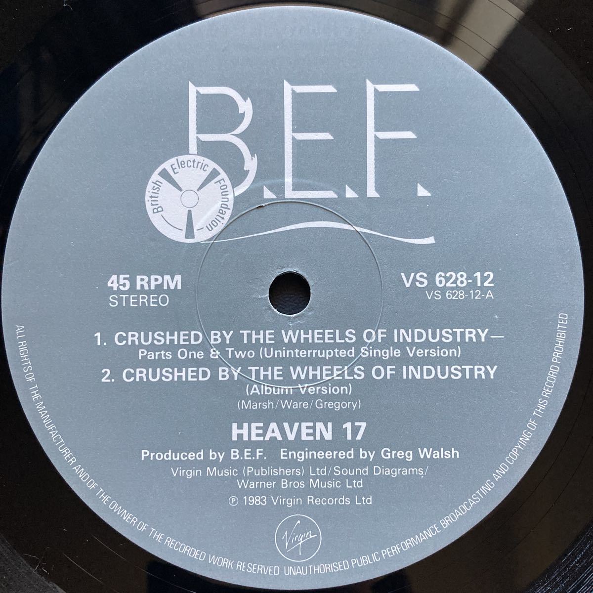 12inch HEAVEN 17 / CRUSHED BY THE WHEELS OF INDUSTRY_画像7