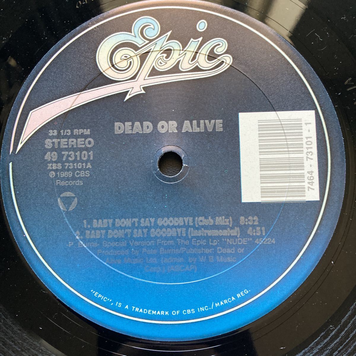 12inch DEAD OR ALIVE / BABY DON'T SAY GOODBYEの画像7