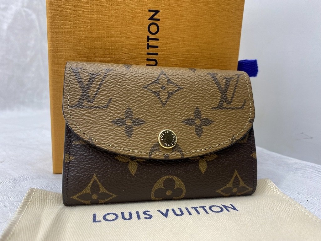 ■未使用級【LOUIS VUITTON ルイヴィトン モノグラム・リバースキャンバス M82333 ポルトモネ・ロザリ コンパクトウォレット】SH-17397_画像1