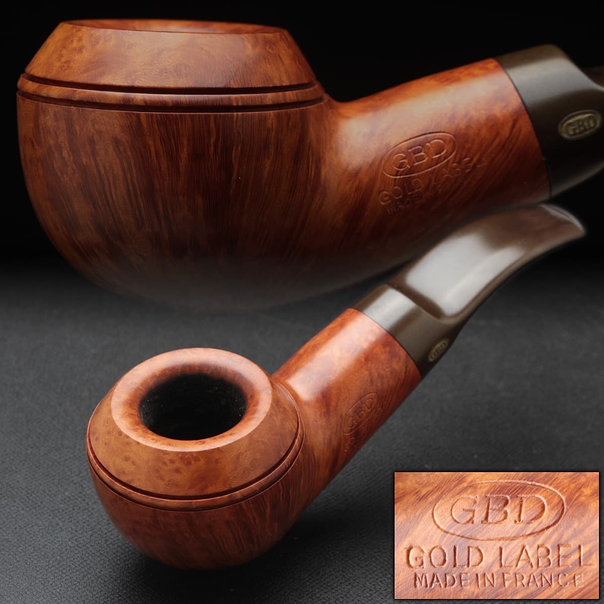 EO224 【GBD GOLD LABEL】美杢 #943818 喫煙 パイプ 全長13cm 重60g 喫煙具_商品詳細もご覧ください