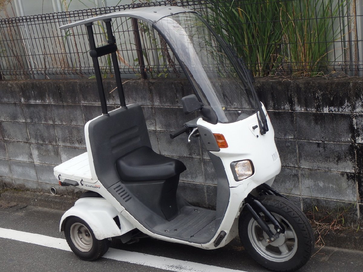 ジャイロキャノピー TA03-130 エンジン可動 4スト バイク車体 純正スクリーン ホィール ルーフ モーター 中古 配達 ホンダ 東京 八王子75-3_画像3