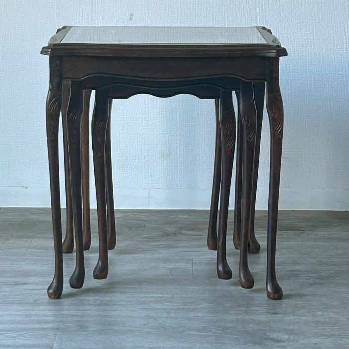 アンティーク 家具 ネストテーブル 1980年頃 マホガニー材 イギリス 英国 サイドテーブル コーヒーテーブル ビンテージ家具 店舗什器 731B_画像2