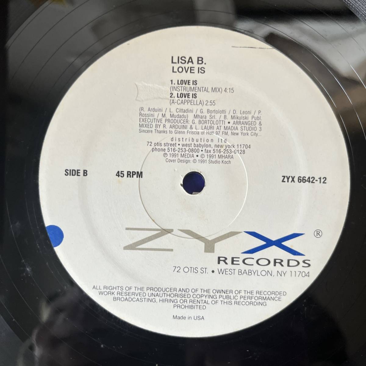 US盤　12“ Lisa B.* Love Is ZYX 6642-12_画像4
