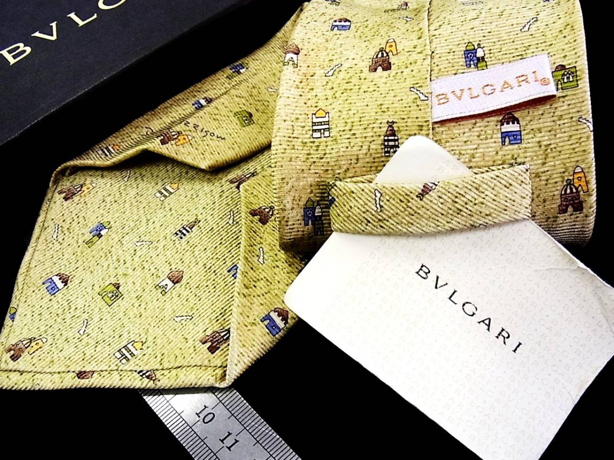 5G0156【超特売】★【BVLGARI】ブルガリ ～砦・建物・塔～「最高級セッテピエゲ」 ネクタイ ★_画像2