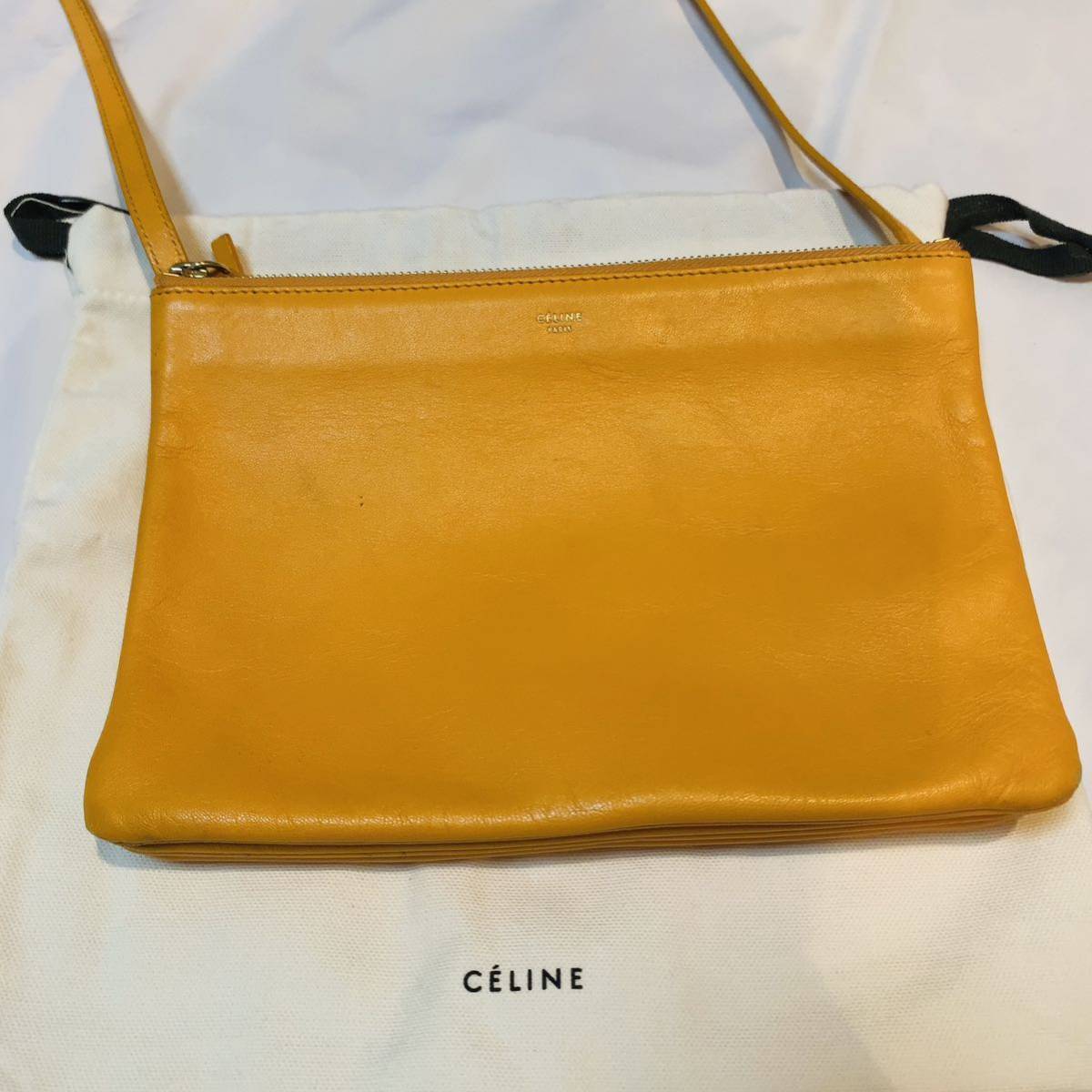 大切な CELINE レザー 黒 ブラック ゴールド金具 ショルダーバッグ