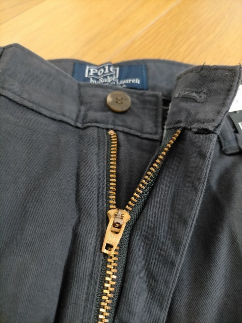 新品 デッドストック 90s ビンテージ USA製 POLO RALPH LAUREN POLO CHINO ポロラルフローレン 2タック チノパンツ PLETED JEAN W31L34_画像5