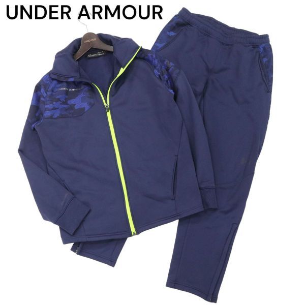 UNDER ARMOUR アンダーアーマー coldgear 秋冬 裏起毛★ ジャケット & パンツ 上下セット Sz.M　メンズ トレーニング　I3T01626_A#N_画像1