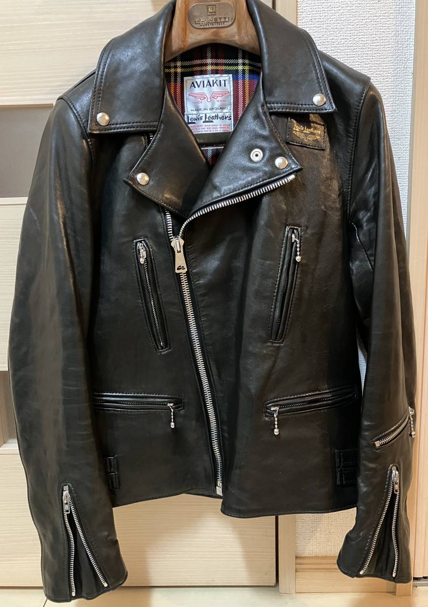 高質で安価 Leathers @ Lewis ルイスレザー ダークブルー レザー