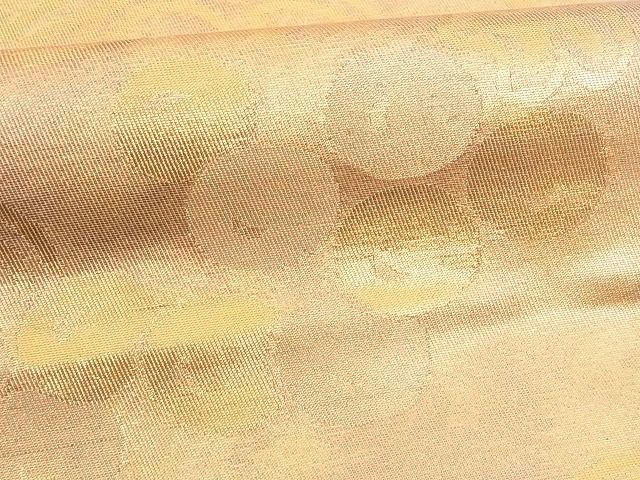 平和屋-こころ店■六通柄袋帯　葡萄蔦の葉文　金糸　引箔　正絹　逸品　B-cy5698_画像3