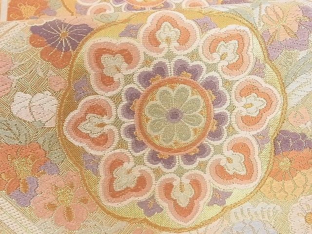 平和屋-こころ店□佐賀錦 六通柄袋帯 唐織 蜀江花文 金糸 正絹 逸品 B