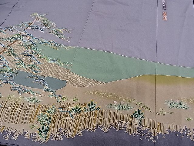 平和屋1■豪華色留袖　作家物　鳥取砂丘　逸品　ch3776_画像7