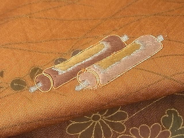 平和屋1■訪問着　刺繍　宝尽くし松竹梅文　暈し染め　金彩　逸品　gh5067_画像6