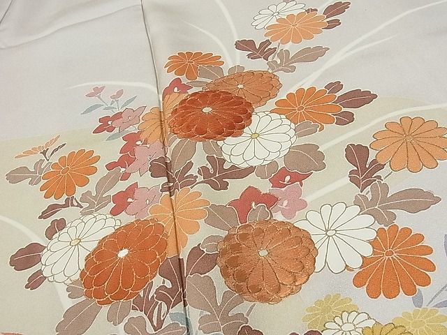 平和屋1■訪問着　刺繍　道長枝菊桔梗文　金彩　逸品　hy8350_画像3