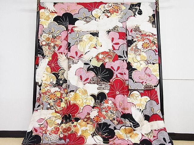 【在庫僅少】 平和屋-こころ店■豪華振袖 刺繍 飛鶴花文 金彩 着丈172cm 裄丈68.5cm 正絹 逸品 A-ck5312 振袖 【在庫僅少】 平和屋-こころ店■豪華振袖 刺繍 飛鶴花文 金彩 着丈172cm 裄丈68.5cm 正絹 逸品 A-ck5312 振袖