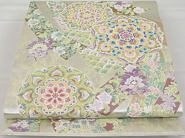 優先配送 平和屋1□極上 六通柄袋帯 唐織 天舞翔鼻文 金銀糸 逸品 未