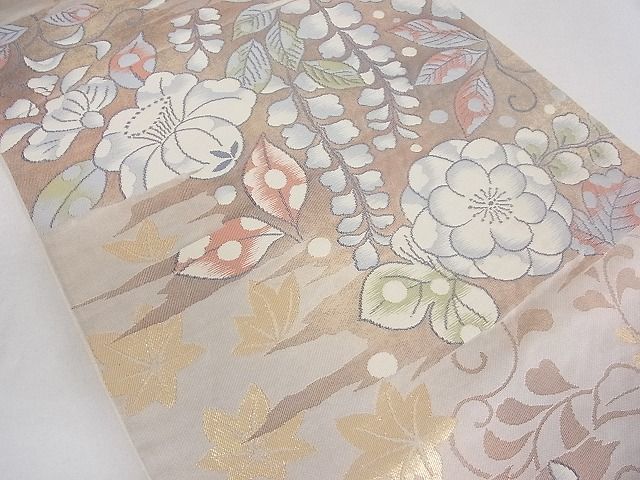 平和屋2■六通柄袋帯　辻が花　金糸　逸品　ab3877_画像3