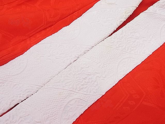 平和屋1■長襦袢　袷　亀甲橘地紋　洗える着物　ua5239_画像8