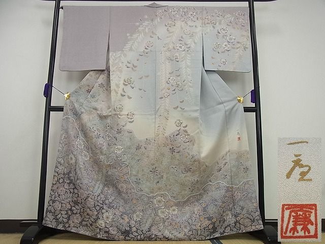 平和屋1□極上 吉乃一廉 幻の辻が花 訪問着 暈し染め 銀通し地 逸品3s5076-