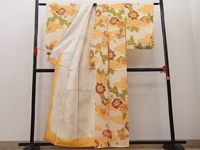 平和屋野田店■上質な小紋 更紗花文 逸品 n-kn1069の画像2