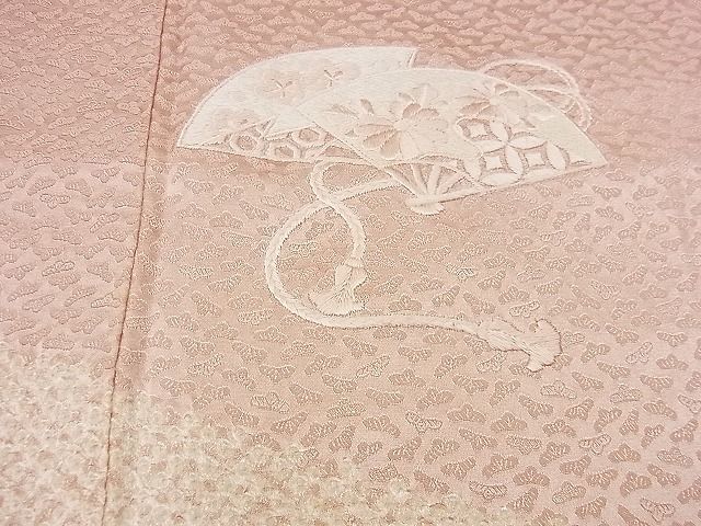 平和屋野田店■訪問着　絞り　刺繍　扇面花文　逸品　n-kg3861_画像4