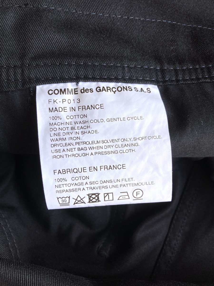 2023 COMME des GARCONS SHIRT ベルクロ ワイドオーバーオール パンツ 黒 フランス製 シャツ_画像10