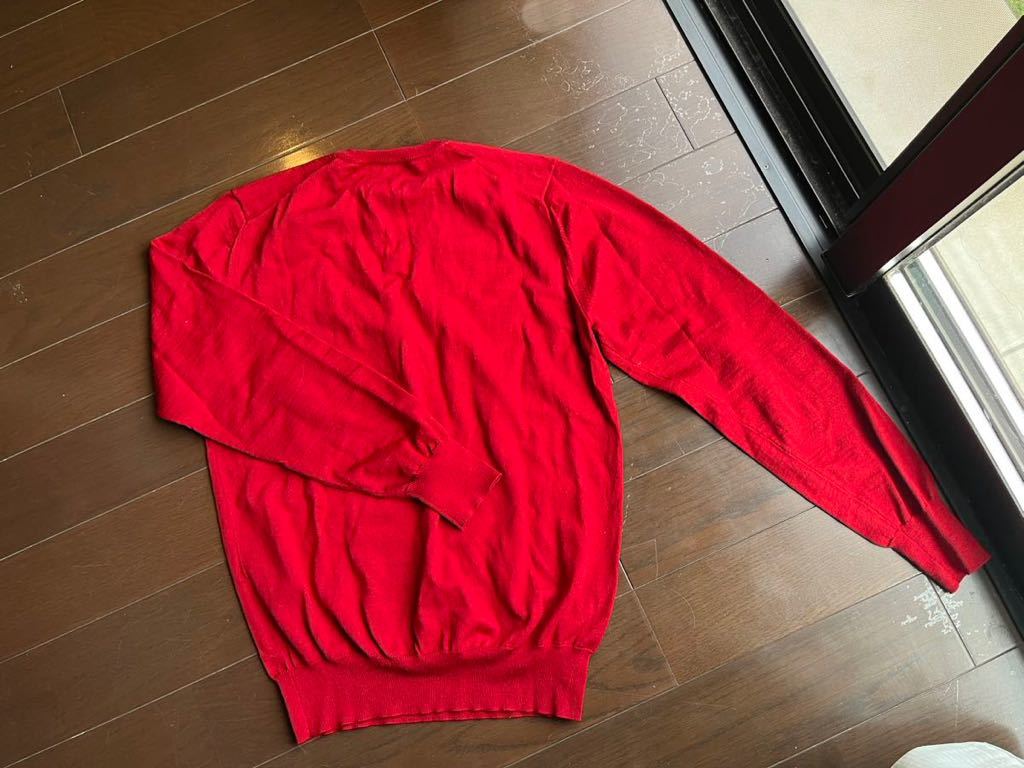 EDIFICE エディフィス Ｖネック ニット ウール 赤 長袖 ベイクルーズ レッド 40サイズ メンズの画像7