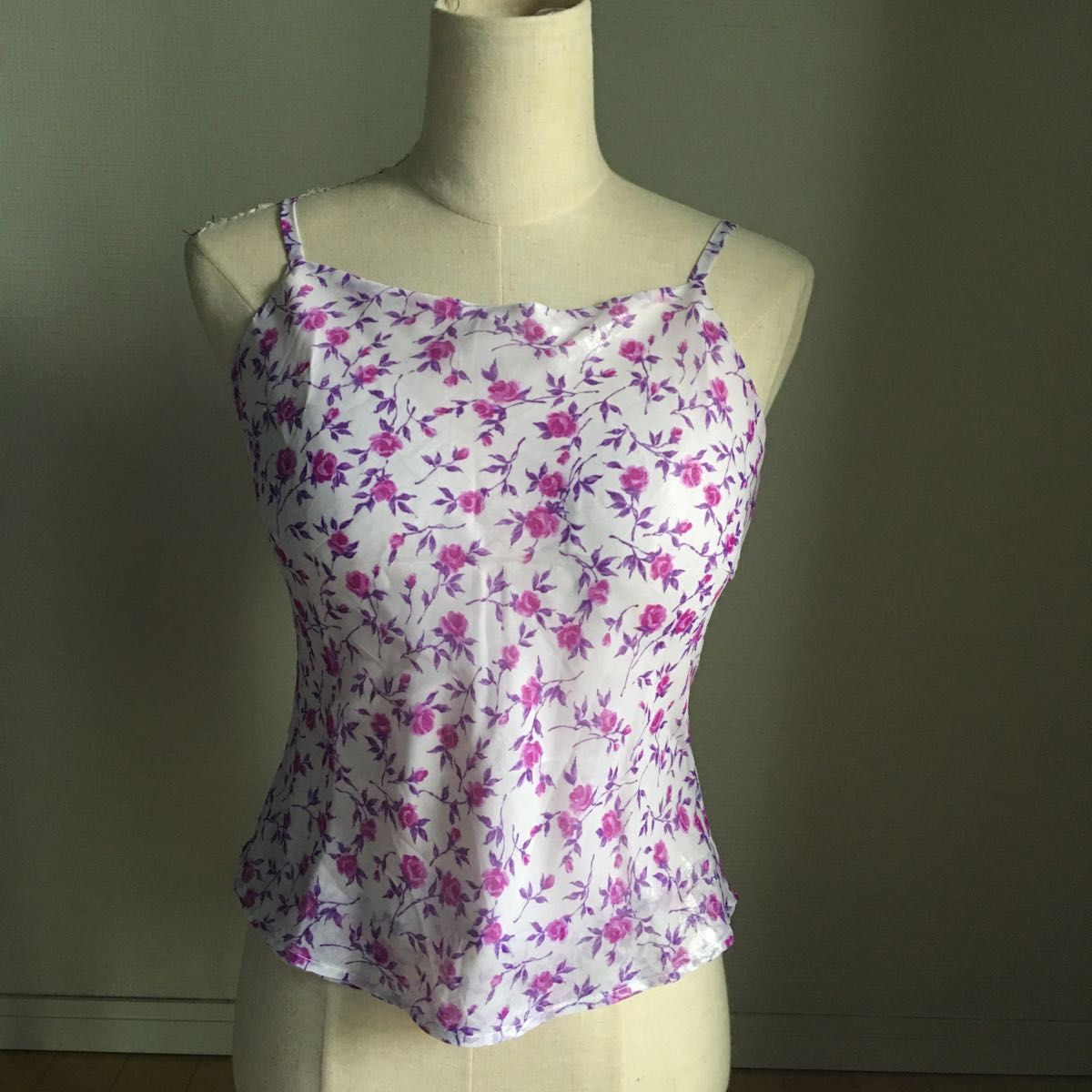 Summer floral camisole with neck scarf