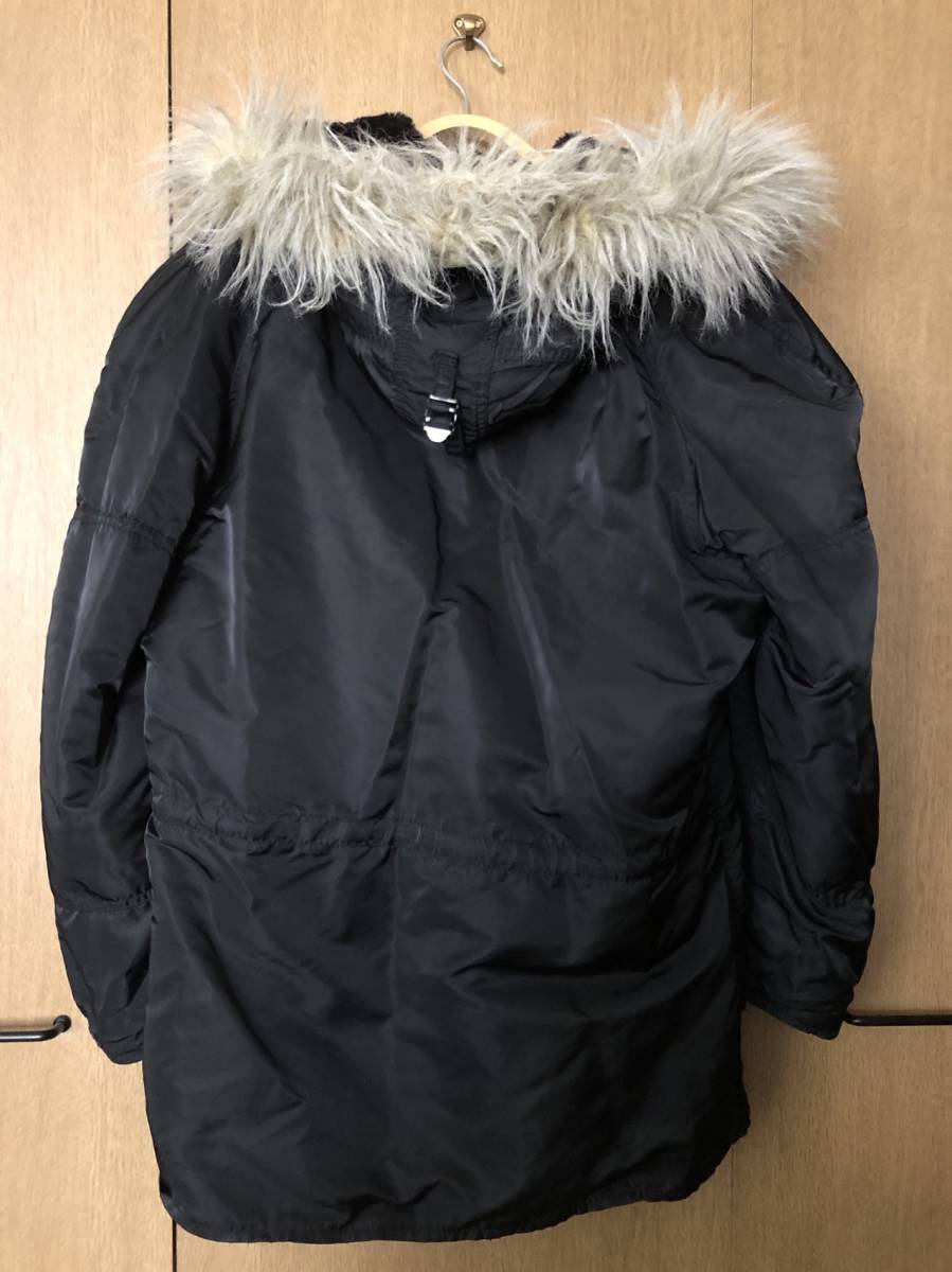 中古●ALPHA INDUSTRIES メンズ N-3B サイズM ブラック 黒 ミリタリージャケット フライトジャケット アルファ N3B（M〜L）_画像2