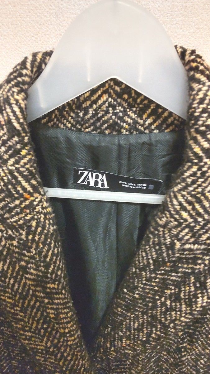 ZARA ザラ ツイードチェスターコート ロングコート クラシカル オーバーサイズ ヘリンボーン