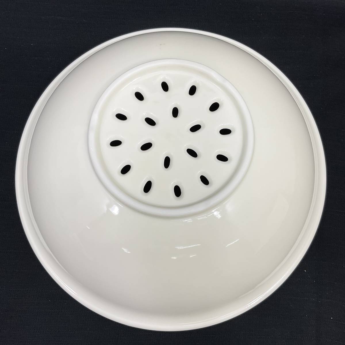 [ unused ] maple .. hole empty bejita ball round diameter approximately 25cm steamer ceramics white (C836)