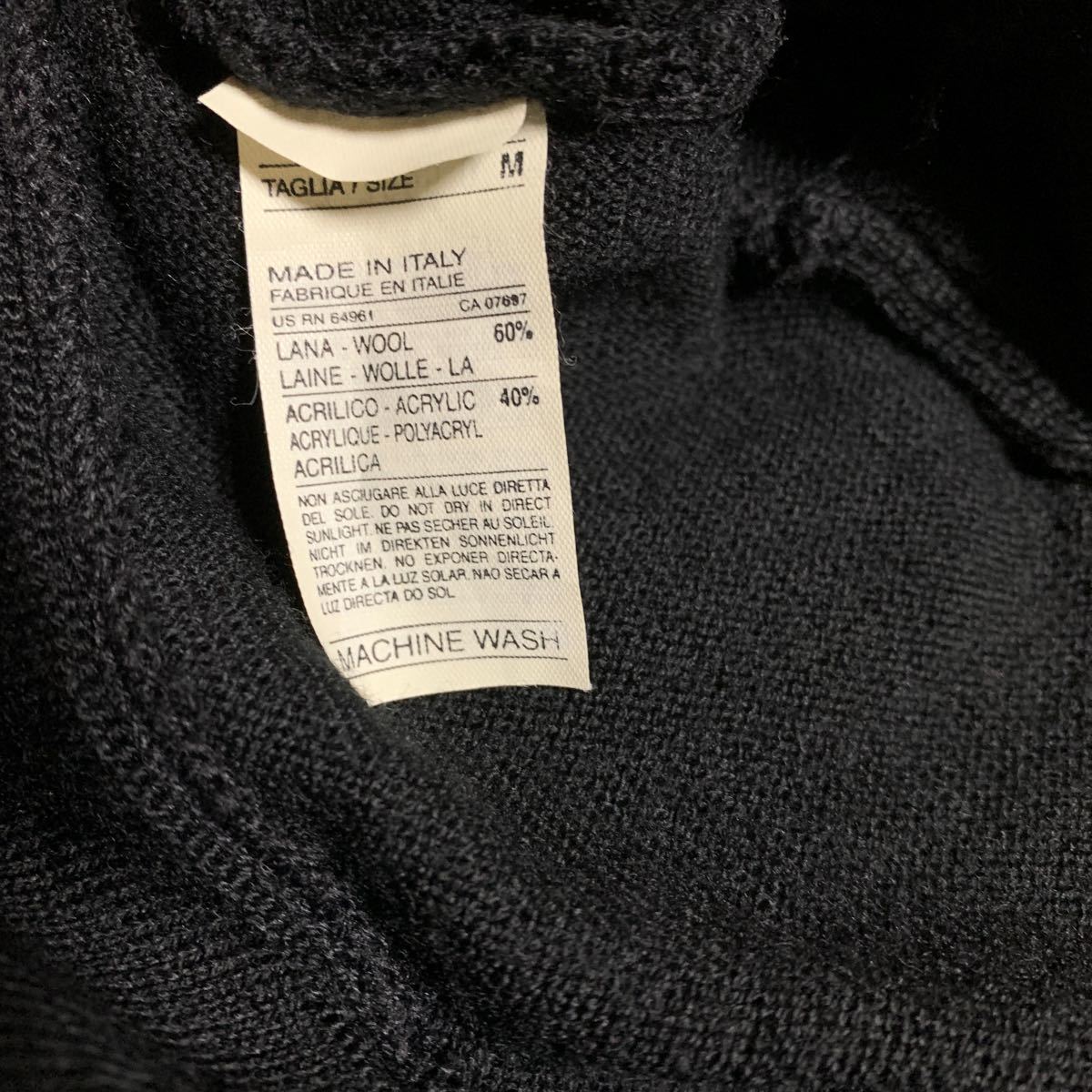  unused Benetton a little thin knitted black M off neck sweater black lavatory possibility 