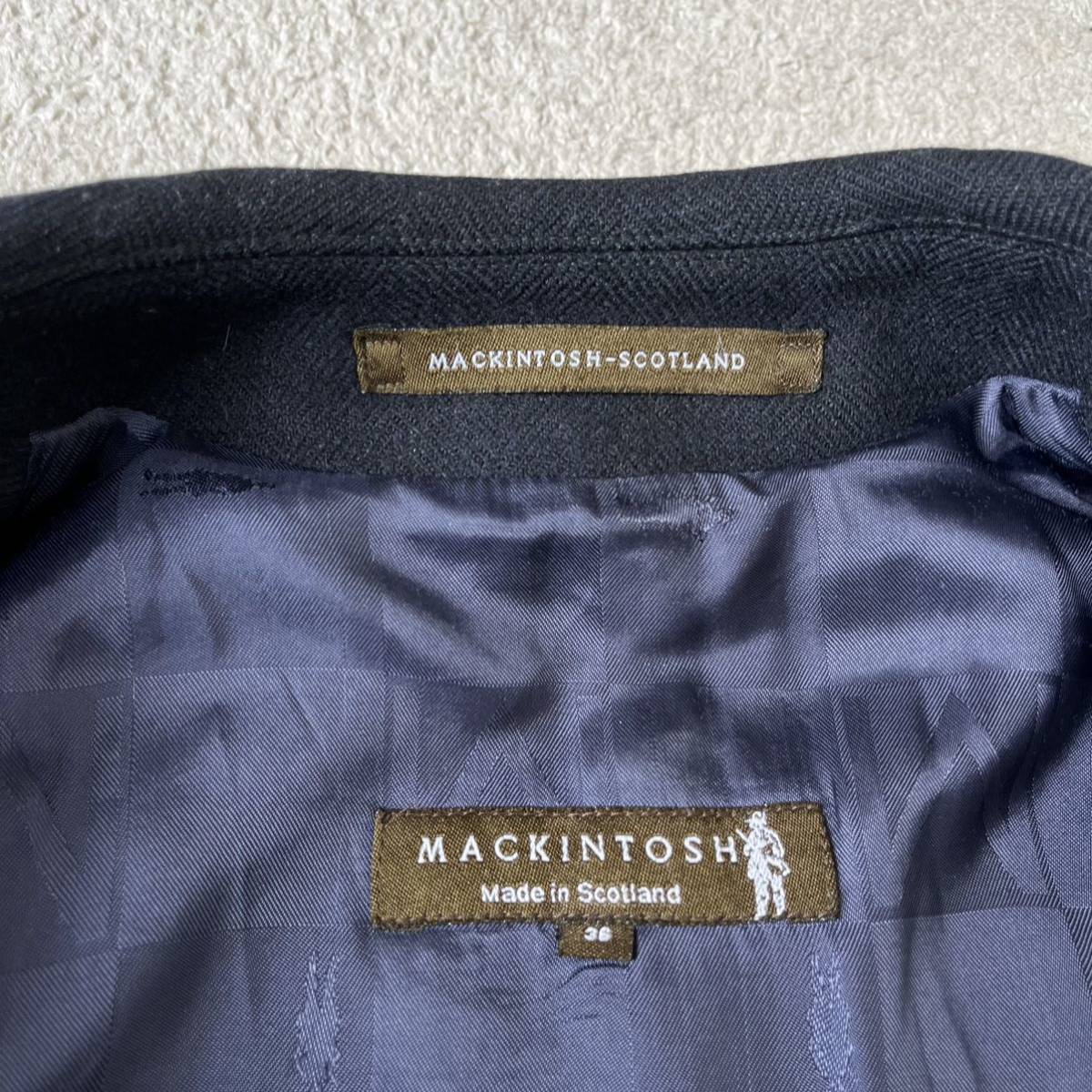 MACKINTOSH 【紳士の嗜み】マッキントッシュ チェスターコート ロングコート ネイビー サイズ1 ロング丈 スコットランド 英国_画像7