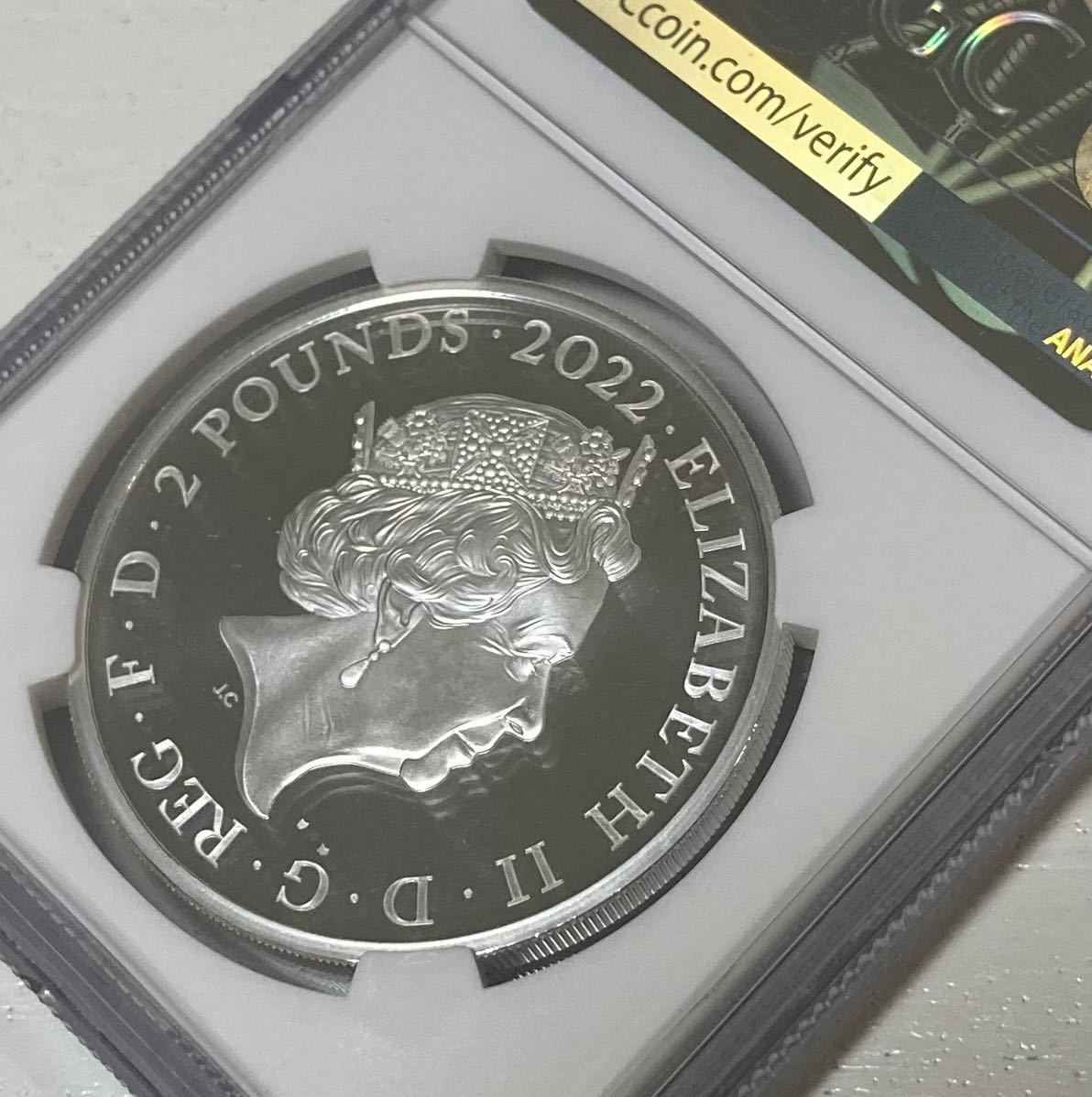 【動画掲載】 2022 NGC イギリス 最高鑑定 ファーストリリース PF70 ULTRA CAMEO 2ポンド 銀貨 ヘンリー7世 モダンコイン アンティーク_画像3