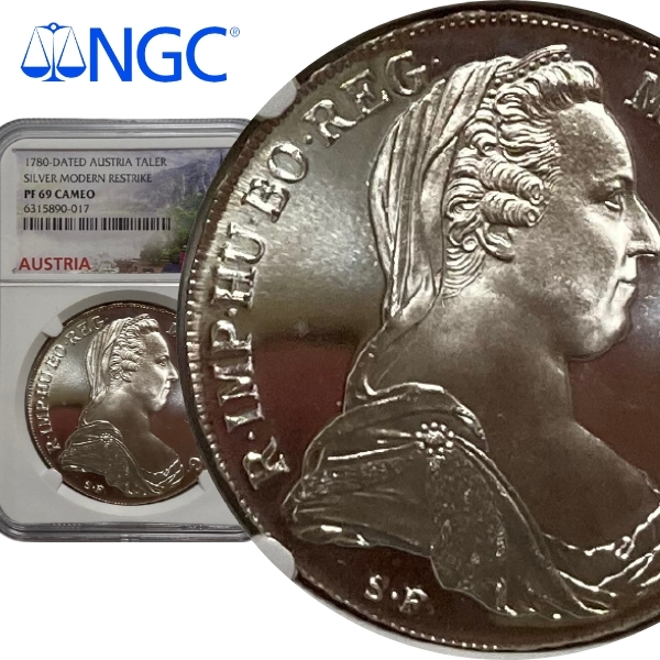世界1位の鑑定評価】1780 オーストリア NGC PF69 CAMEO 女帝 マリア