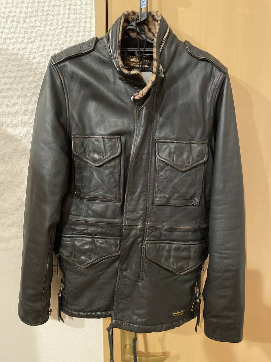 送料込み今週まで　NEIGHBORHOOD ネイバーフッド M65 TIGER タイガー HL-JKT 122TNNH-JKM04 本革 ハーフコート レザーコート ジャケット