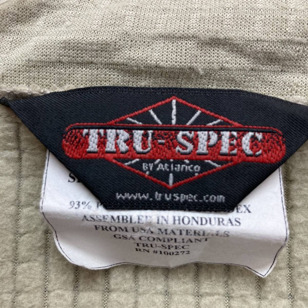 アメリカ輸入古着 中古 TRU-SPEC メンズXL プルオーバー ジャージ スウェット アウター ハーフジップ アイボリー ベージュ 送料無料_画像6